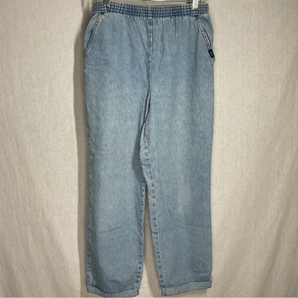 Chic Vintage Light Blue Elastic Waist in Size 10